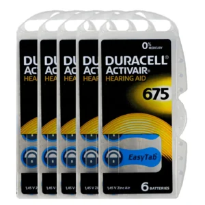 Duracell Size-675 Hearing Aid Battery – 5 Strips Total 30 Batteries