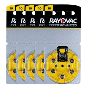 Rayovac Size-10 Hearing Aid Battery – 5 Strips Total 30 Batteries