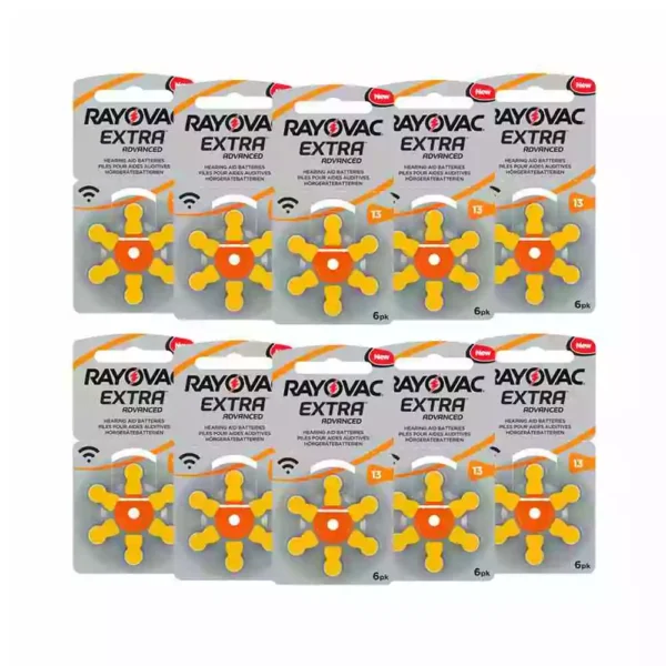 Rayovac Size-13 Hearing Aid Battery – 10 Strips Total 60 Batteries