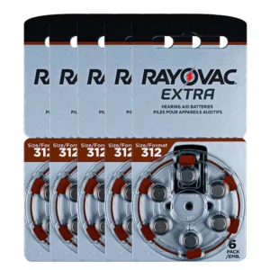 Rayovac Size-312 Hearing Aid Battery – 5 Strips Total 30 Batteries